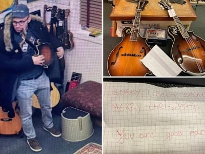 Tipsy Justice: New Jersey Mandolin Thief Returns $9,000 in Instruments With a Handwritten&nbsp;Apology